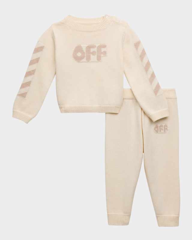 Kid's Off Chunky Knit Sweater and Pants Set, Size 3M-18